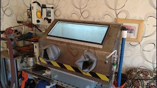 #DIY Sand Blasting Cabinet Upgrades, gloves, larger holes, exhaust flange, water separator by #Hayri