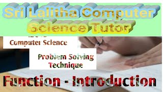12 STD| Computer Science| Unit 1| Problem Solving Technique|  Function |1| Introduction| Sri Lalitha