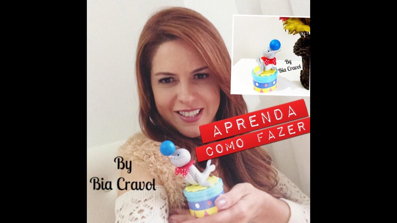 Foca de Biscuit - Tema Circo  - vídeo aula de biscuit - Bia Cravol - DIY