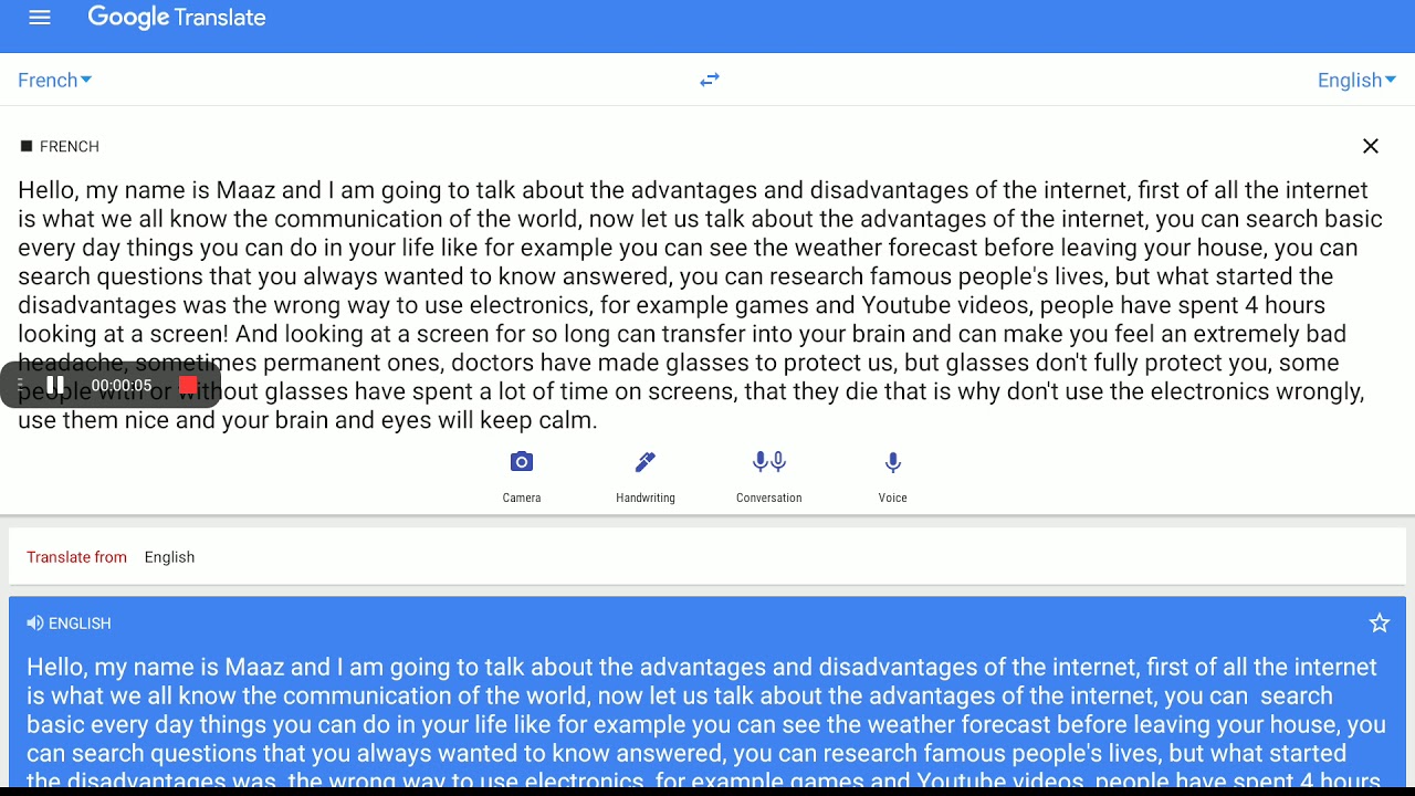 Very funny French translator tries to say English! - YouTube