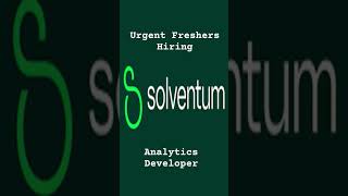 Analytics Application Developer Job 🔥 | Solventum Hiring | SQL Python Jobs | Bangalore IT Jobs 2026
