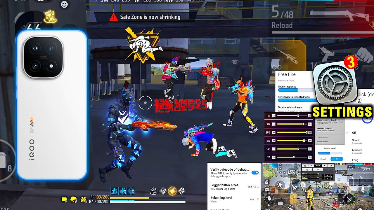 My Settings ⚙️ HUD + SENSI + DPI 📲 iQOO 15 FREE FIRE [HIGHLIGHTS] 🔥