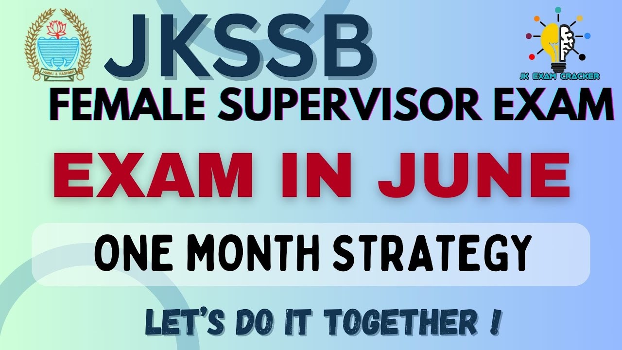 JKSSB FEMALE SUPERVISOR ONE MONTH STRATEGY II #jkssb - YouTube