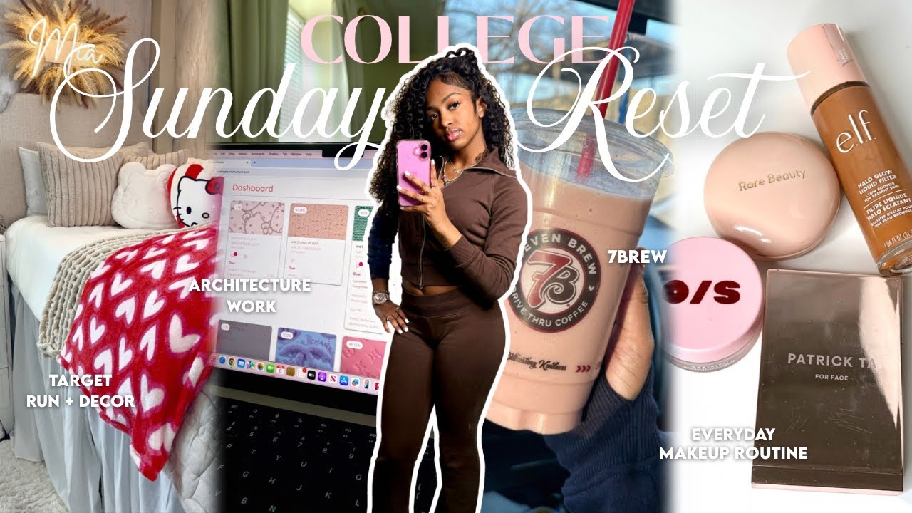 COLLEGE SUNDAY RESET | Target Run,7Brew,My Everyday Makeup Routine+ Tutorial|THEMIAAMARI