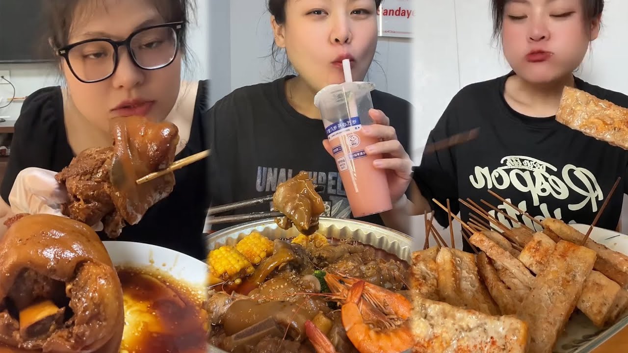 Mukbang food challenge new with real sound 