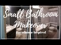Small Bathroom Makeover DIY | Farmhouse Inspired