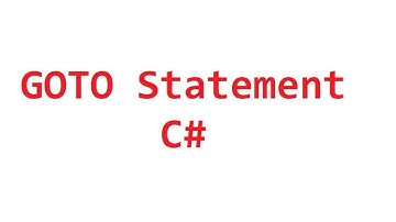 GOTO Statement in C# with Examples