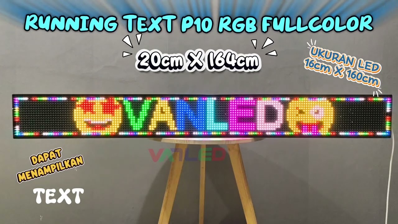 RUNNING TEXT P10 RGB DIMENSI 20cm X 164cm