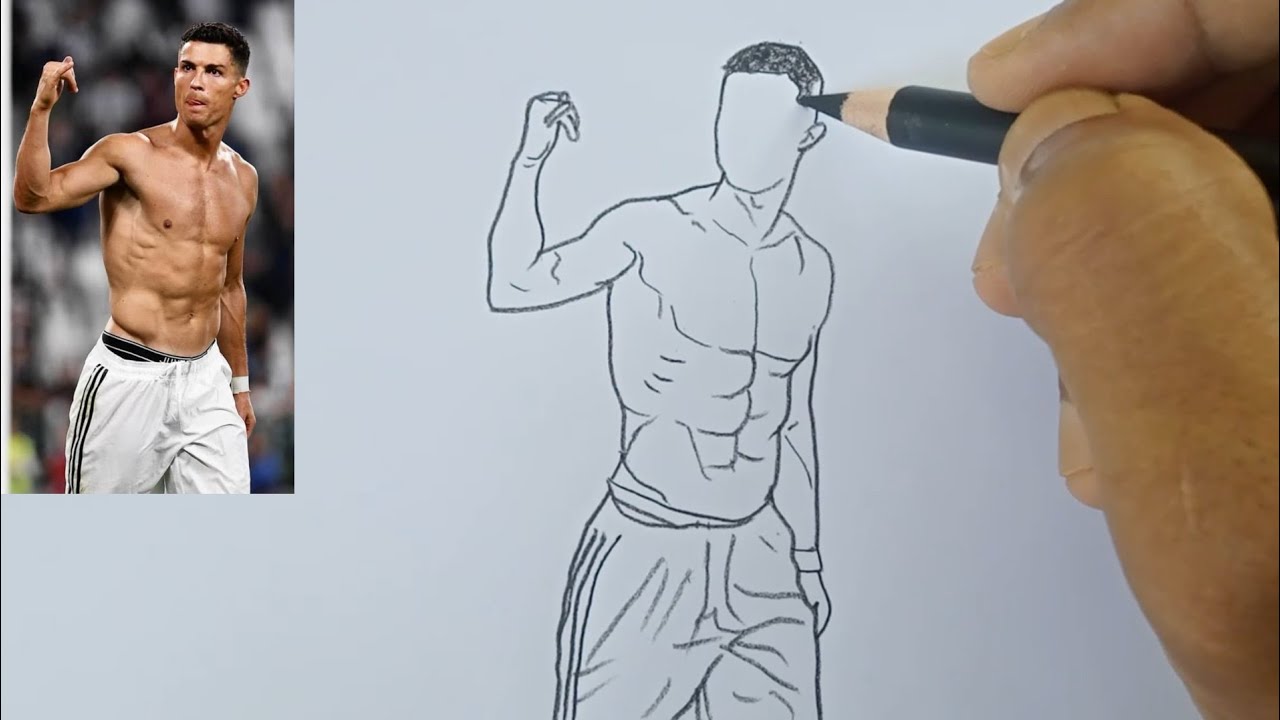 How to Draw Cristiano Ronaldo’s Six-Pack Muscles!