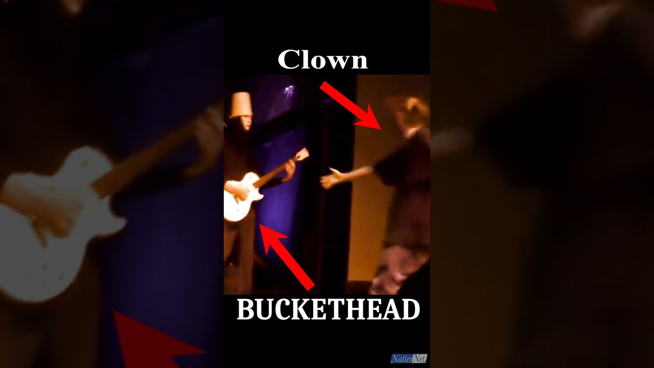 Fans on stage with Buckethead 😮 🐔 