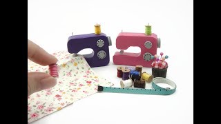 DIY Miniatures Mini Sewing Machine - mini thread, pin cushion, measuring tape - No polymer clay! screenshot 3