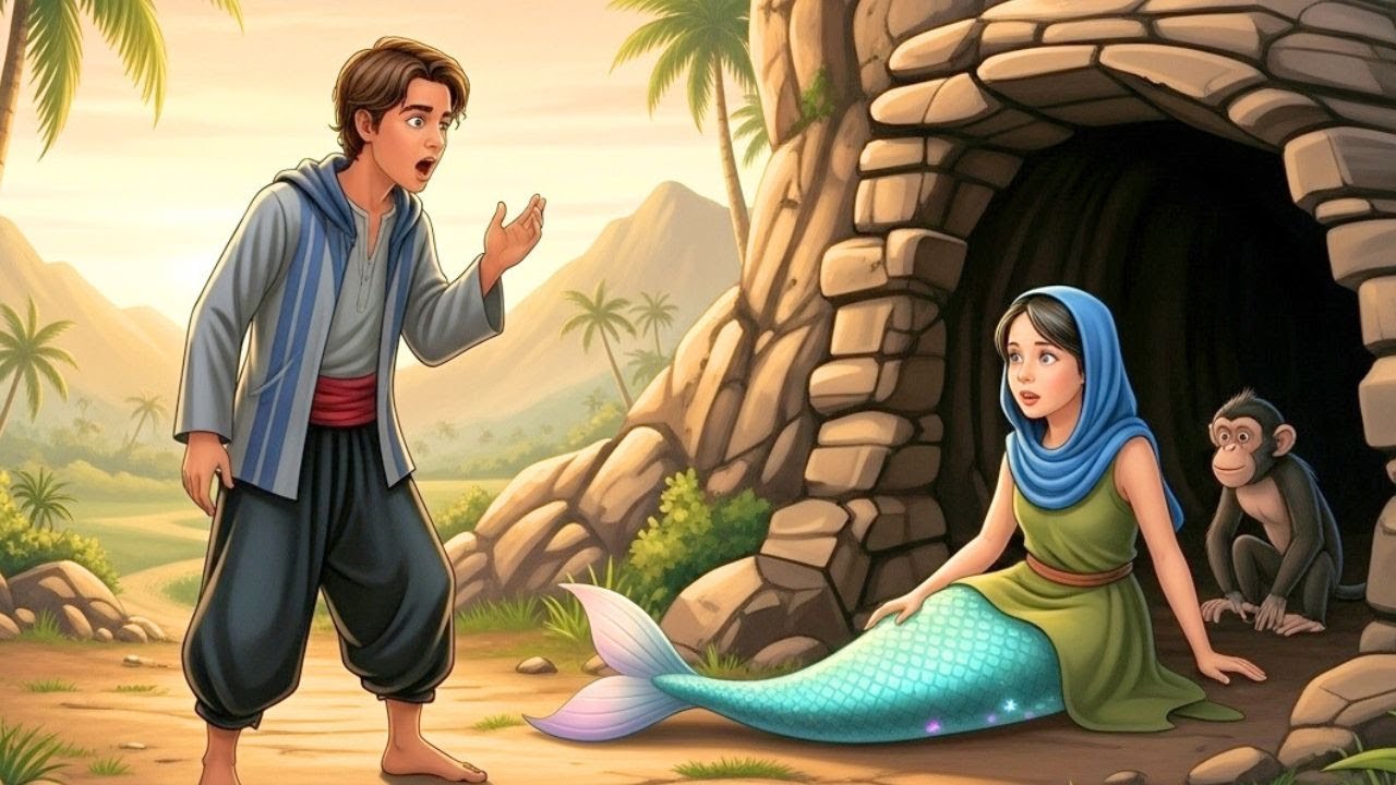 #قصة_اولاد الصياد.وسر وفاة أبويهم .والجزيرة المهجورة.وزوجة الملك التي سحرت أولادة الى قرد وسمكه.