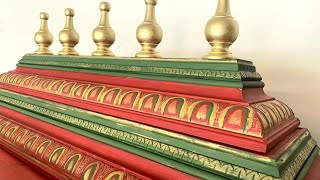 How to construct gopuram for pooja mandir-miter saw setting to cut crown molding
