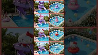 Perosotan kuromi 🙀🙀 kolam renang pelampung my melody 🥰🥰 #mymelody #kuromi  #hellokitty #cinnamorol