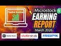 March 2026 Microstock Earnings Report (Adobe, Shutterstock &amp; Freepik Dashboard Analytics)