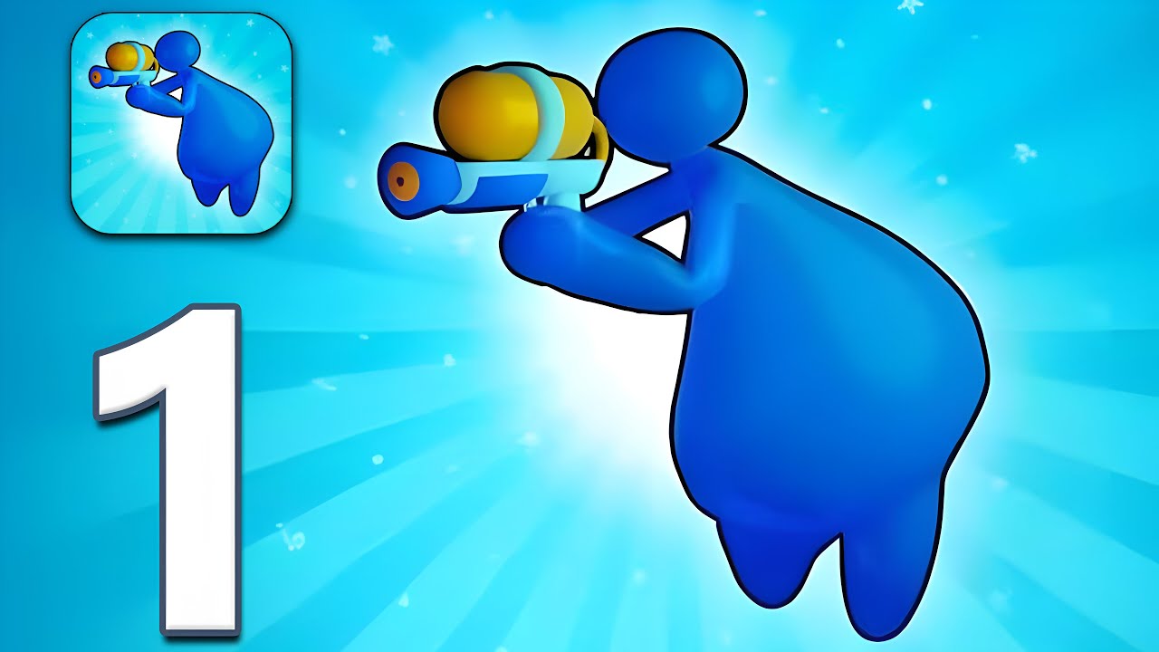 Water Race 3D - Squirt Gun Gameplay Walkthrough Part 1 -Tutorial Water Gun (Android, iOS)