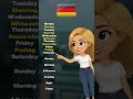 🇩🇪 Learn 12 German time and calendar words!📅 Days of the week🌅 Morning🌙 Night