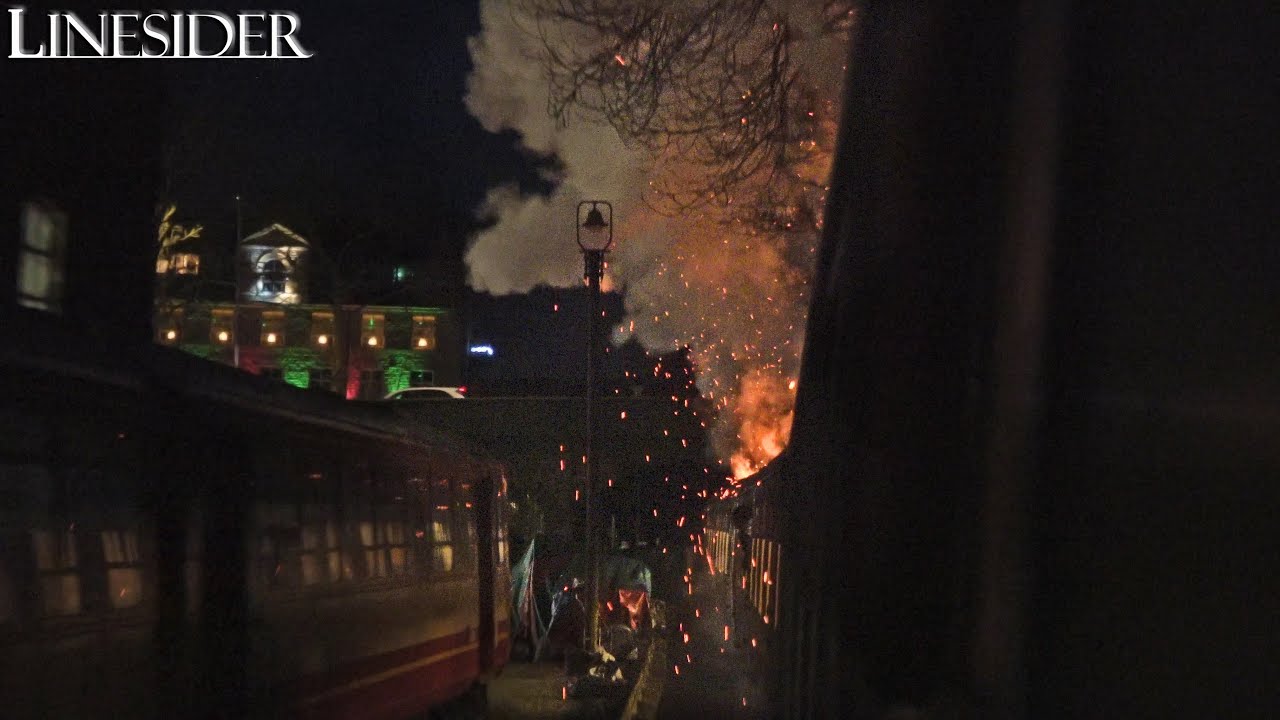Sparks Rain Down From Steam Engine (Black Five 45212)