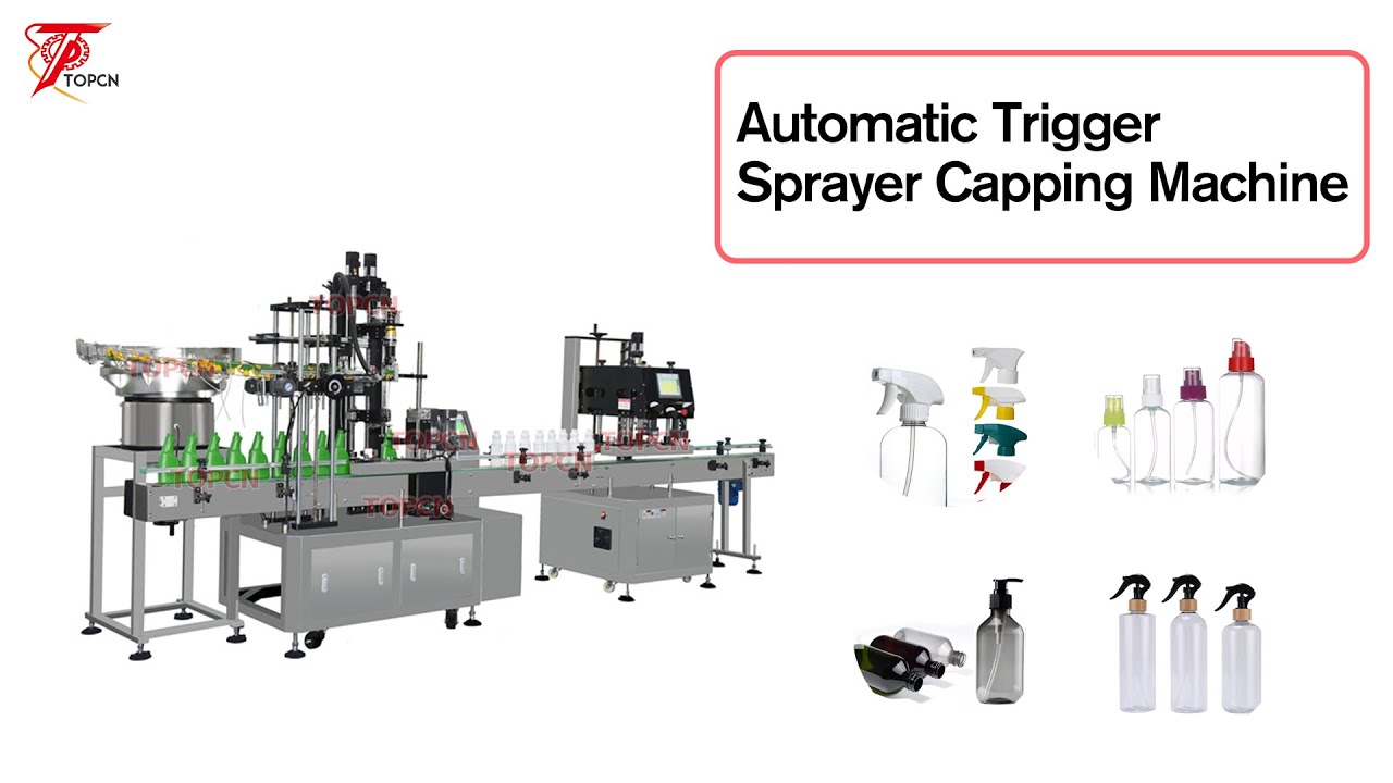 Linear Automatic Plastic Spray Trigger Pump Bottle Cap Capping Closing ...