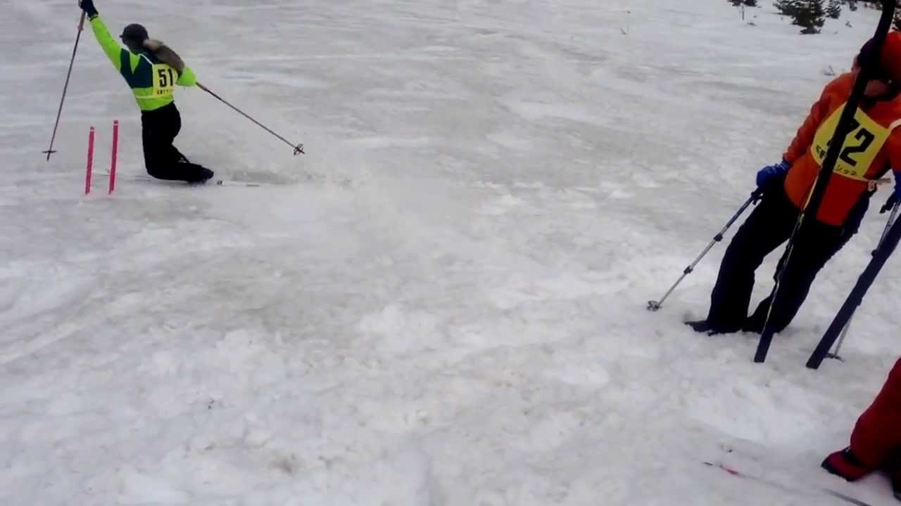 Cross country skiing downhill Race Telemark by Azuma Classic Mt.Higashi