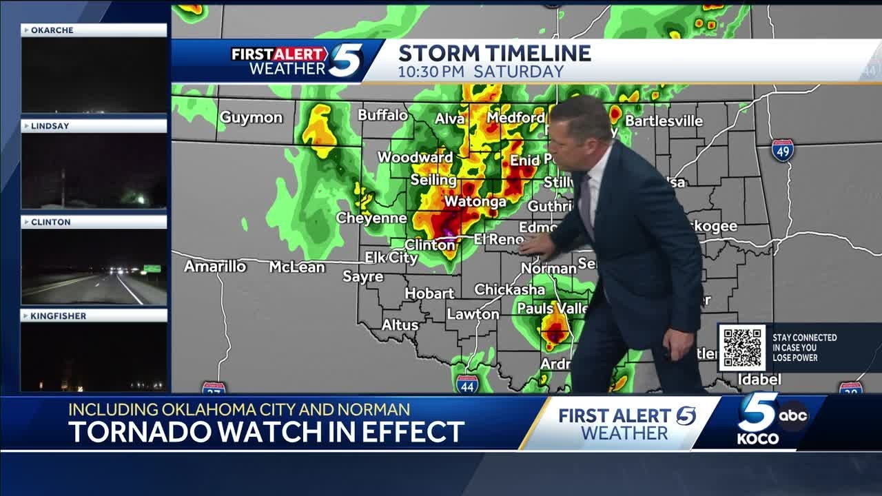 Tornado watch, severe thunderstorm warnings issued for Oklahoma - YouTube