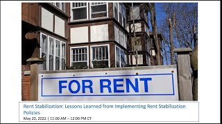 Rent Stabilization: Lessons Learned from Implementing Rent Stabilization Policies