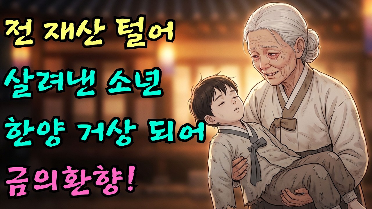 잠자기전 듣는 옛날이야기(중간광고없음) |전 재산을 털어 남의 자식을 살린 노파 앞에 나타난 5궤짝의 황금| 야담 | 설화 ㅣ전설 | 오디오북 | 민담