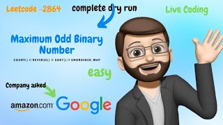 Maximum odd binary number || Leetcode 2864 || Count() || reverse() || sort() || unordered_map