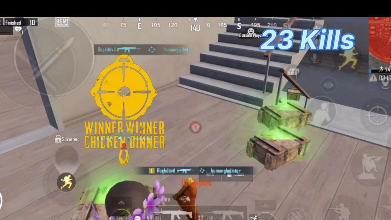 Solo Vs Squad (1v4) 23 kills -Classic Mode Gameplay (Erangle : Ancient ruins )