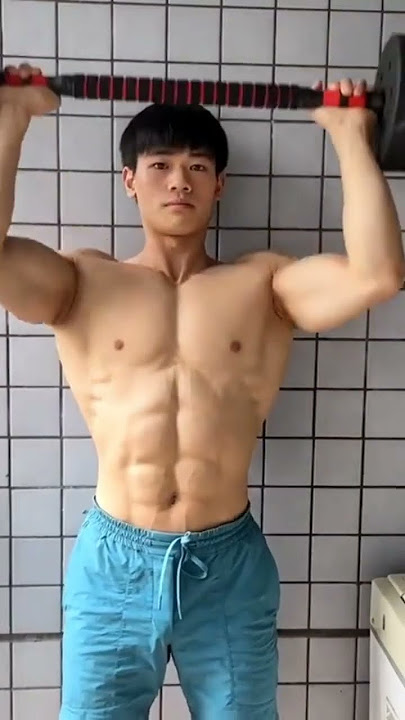 asian muscle flexing 😎show off muscles 💪 #asian #muscle #flexing #sixpack💦😎
