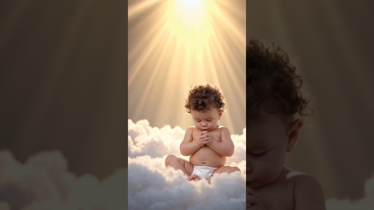 Cute baby praying to jesus 