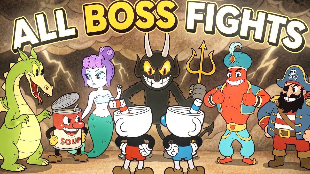Cuphead | All Boss Fights + Ending | 4K