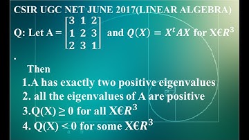 CSIR NET JUNE 2017 LINEAR ALGEBRA QUESTIONS NO 77 BOOKLET A