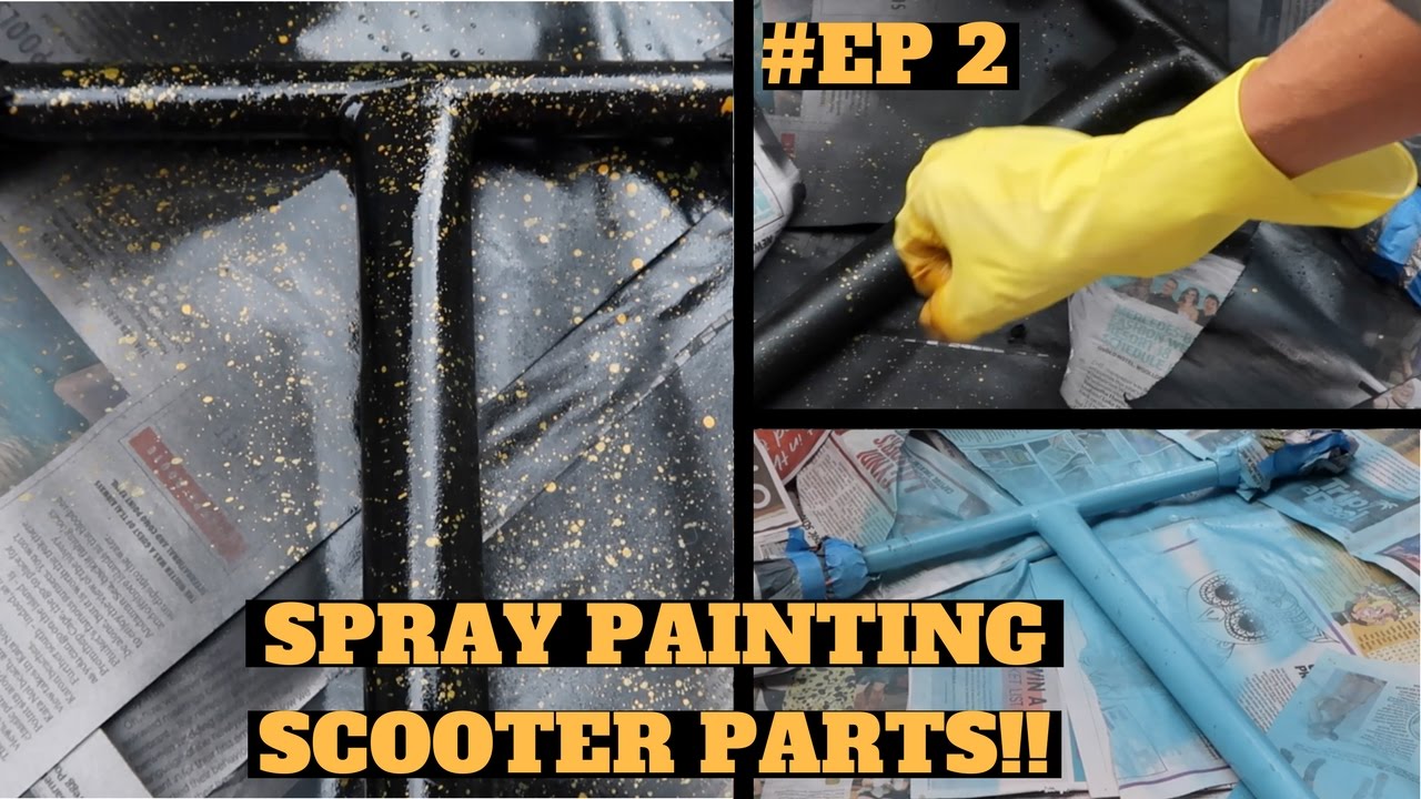 SPRAY PAINTING SCOOTER PARTS! 2 YouTube