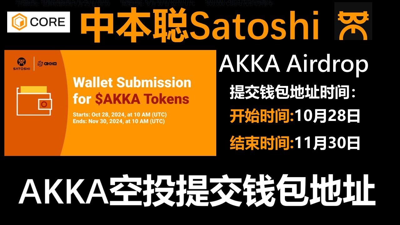 [382]中本聪Satoshi APP上的AKKA空投可以提交钱包地址了│2024年11月30日之前一定要提交钱包地址