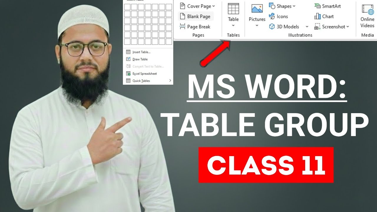 CLASS 11 MS Word Tables Group Full Tutorial | Beginners ke liye Easy Guide