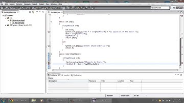 Eclipse - Stack (Push and Pop) using Java