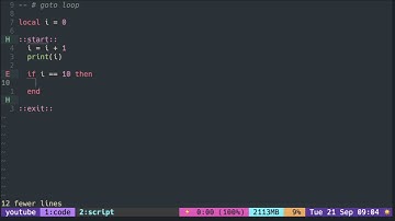 Lua Tutorial with Neovim: Loop ( with goto )