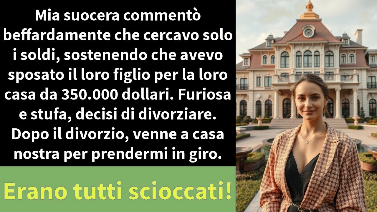 Mia suocera commentò beffardamente che cercavo solo i soldi, sostenendo che avevo sposato il loro