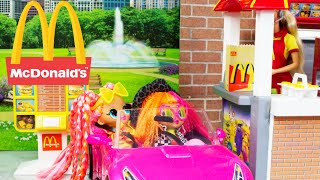 OMG LOL Dolls McDonalds Drive Thru Barbie Happy Meal LOL Families