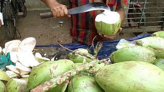 ডব - Amazing Green Coconut Cutting Skills In Dhaka Street Bangladeshi Street Food ডবর পন