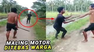 CURANMOR NAHAS !! Detik-Detik Maling Motor Di Tebas Warga