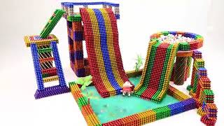 DIY - Build Amazing Water Slide and Swimming Pool Playground with Magnetic Balls | Amazing Magnetic