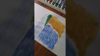 simple beach watercolor painting🌅 #shorts #watercolor #aesthetic