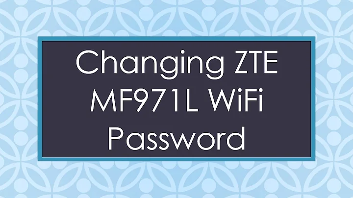 Changing ZTE MF971L WiFi Password