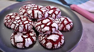 Red Velvet Crinkle Cookies | No Chill Needed Recipe