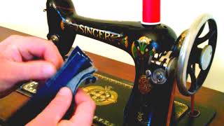Rare Serviced Antique 1907 Singer 66-1 Lotus Treadle Sewing Machine Parlor Cabinet H1326209
