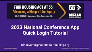 2023 National Fair Housing Alliance Conference App: Quick Login Tutorial screenshot 5