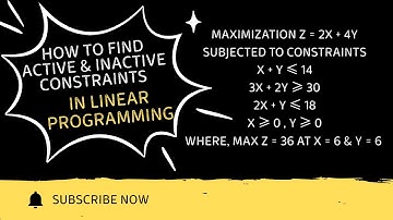 Active and Inactive Constraints in Linear Programming | Simple Explanation with Examples