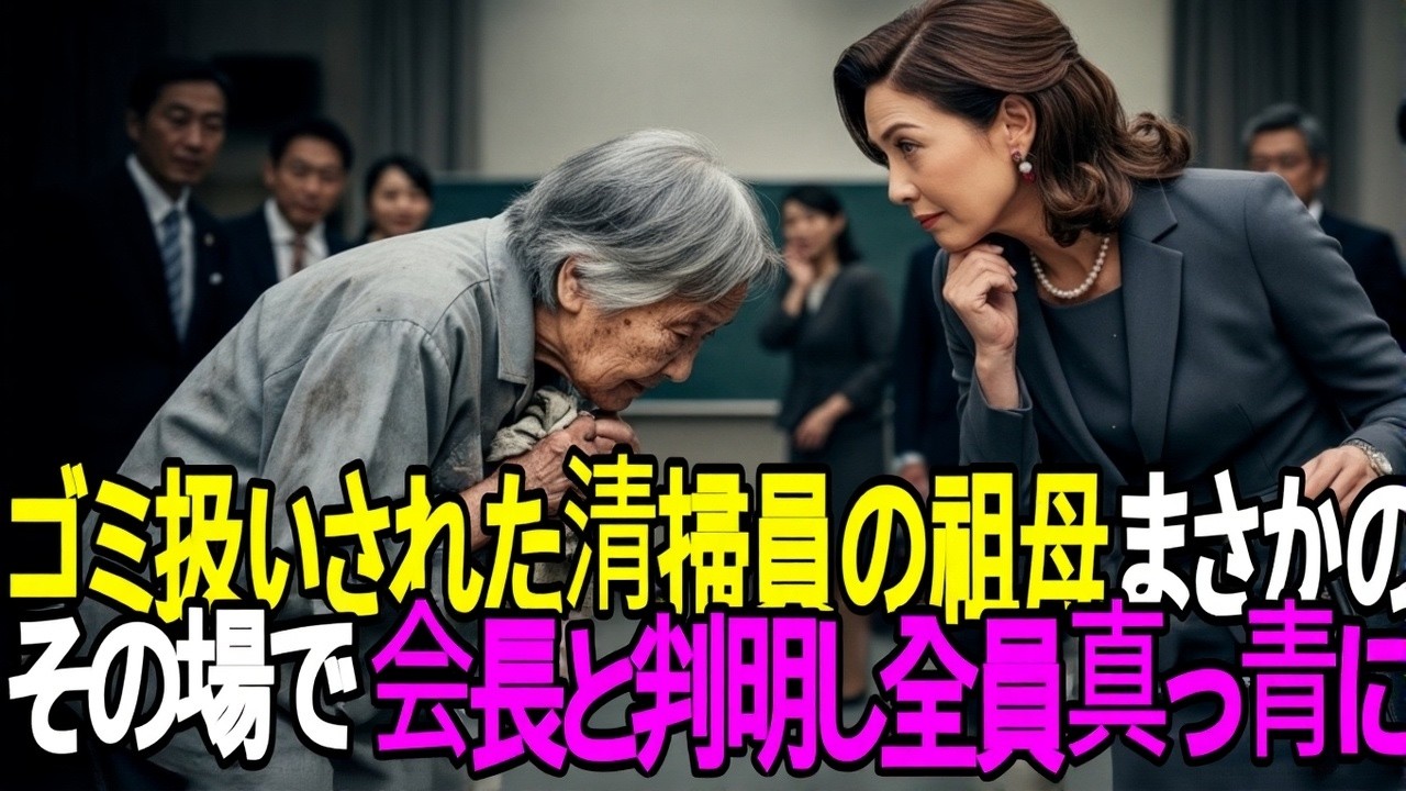 名門校の保護者会で清掃員の祖母を嘲笑された女子高生、直後に実は巨大グループの創業家会長と発覚し見下した保護者全員が真っ青になる結果に【感動する話】【朗読】
